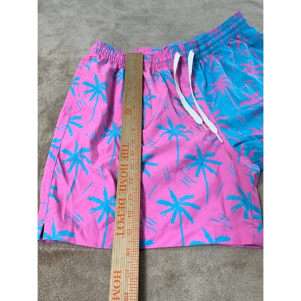 Chubbies Swim Trunks Men XL Pink Blue Palm Tree Colorblock 5.5 Inch Inseam Lined